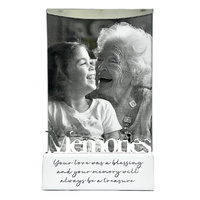 White Wood Base Glass Frame - Memories 6x4inch