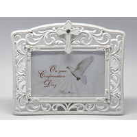 Filgree Confirmation Photo Frame - White