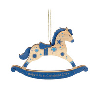 2024 Hallmark Keepsake Ornament - Baby Boy's First Christmas Rocking Horse Wood