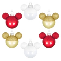2024 Hallmark Keepsake Ornaments - Disney Mickey Mouse Glass (Set of 6)