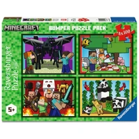 Ravensburger Puzzle 4x100pc - Minecraft Realms & Adventures Bumper Pack