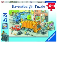 Ravensburger Puzzle 2 x 24pc - Working Trucks