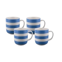 Bundanoon Classic Mug - Nautical Stripes Royal Blue (Set of 4)