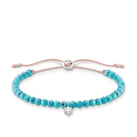 Thomas Sabo Charm Club - White Stone with Turquoise Silver Bracelet