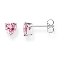 Thomas Sabo Earrings - Heart-Shaped Pink Zirconia Studs