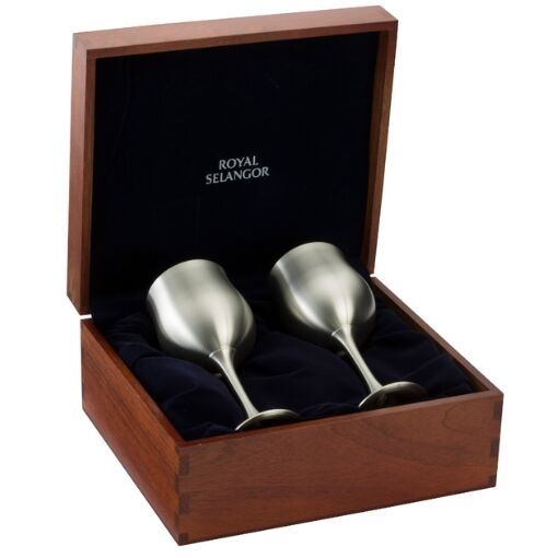 Royal Selangor - Gift-Boxed Tulip Wine Goblet (230mL) Pair