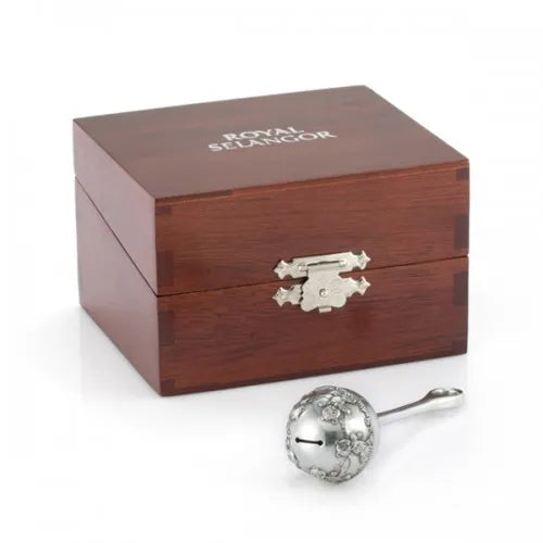 Royal Selangor Teddy Bears' Picnic - Baby Rattle in Wooden Gift Box