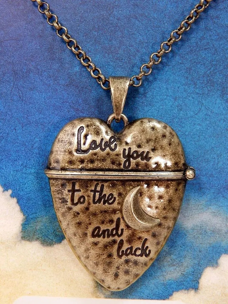 Story Heart Pendant - Love You To The Moon And Back