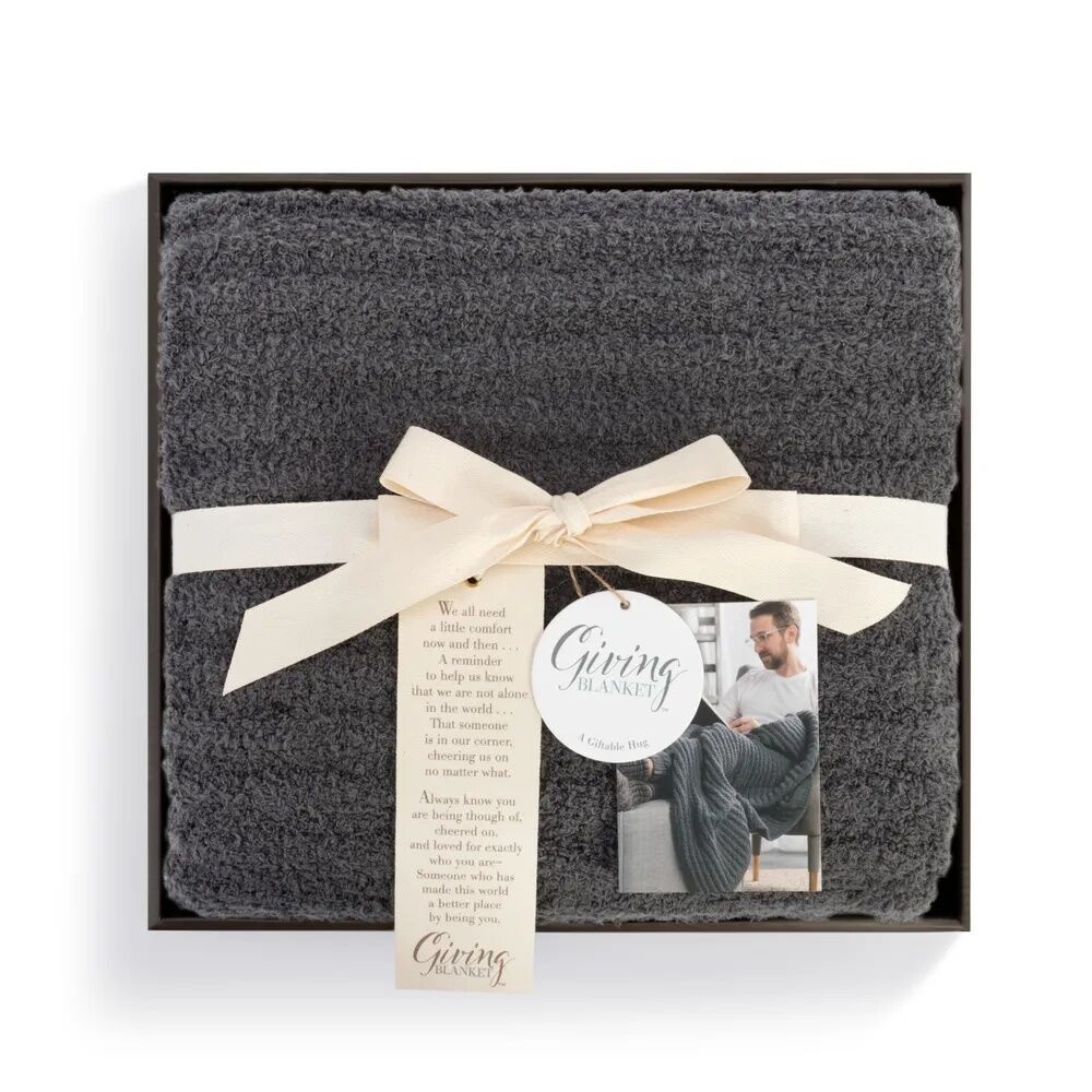 Demdaco Mens Giving Knit Fabric Blanket - Gray
