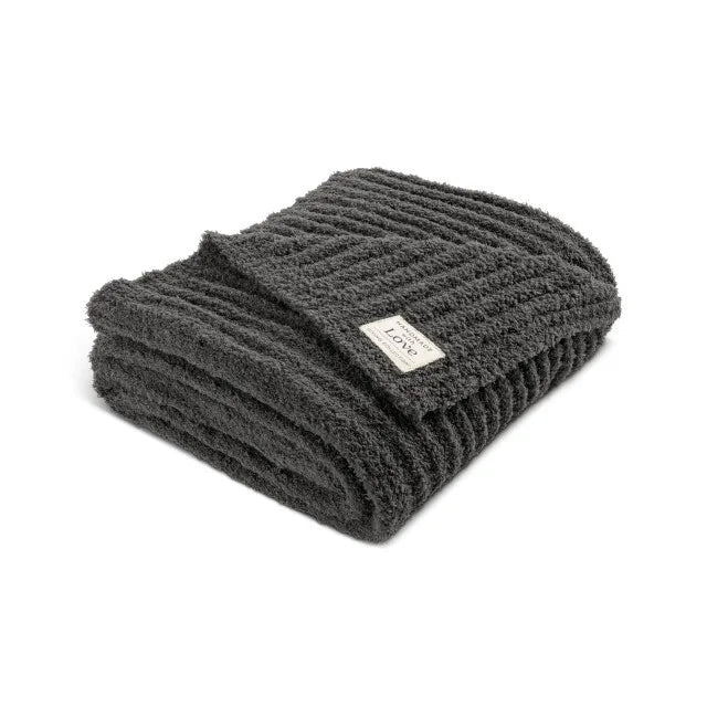 Demdaco Mens Giving Knit Fabric Blanket - Gray