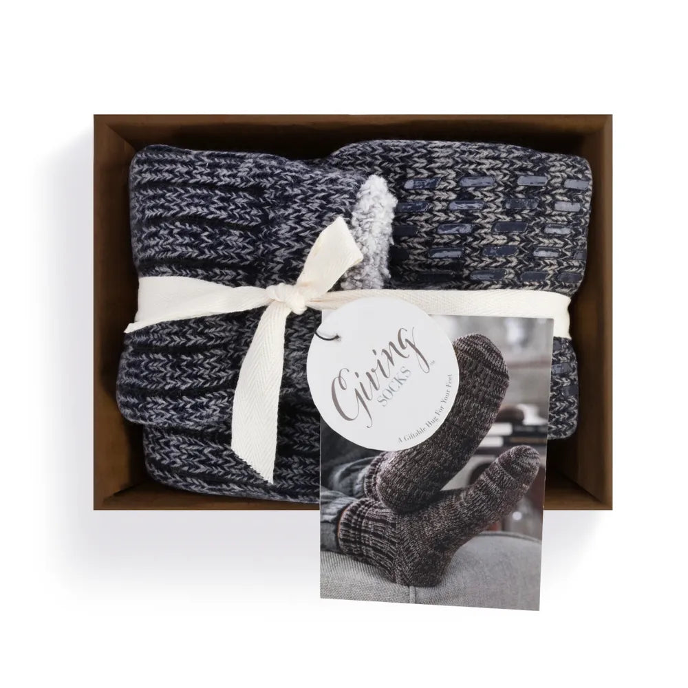 Demdaco Mens Giving Slipper Socks - Navy