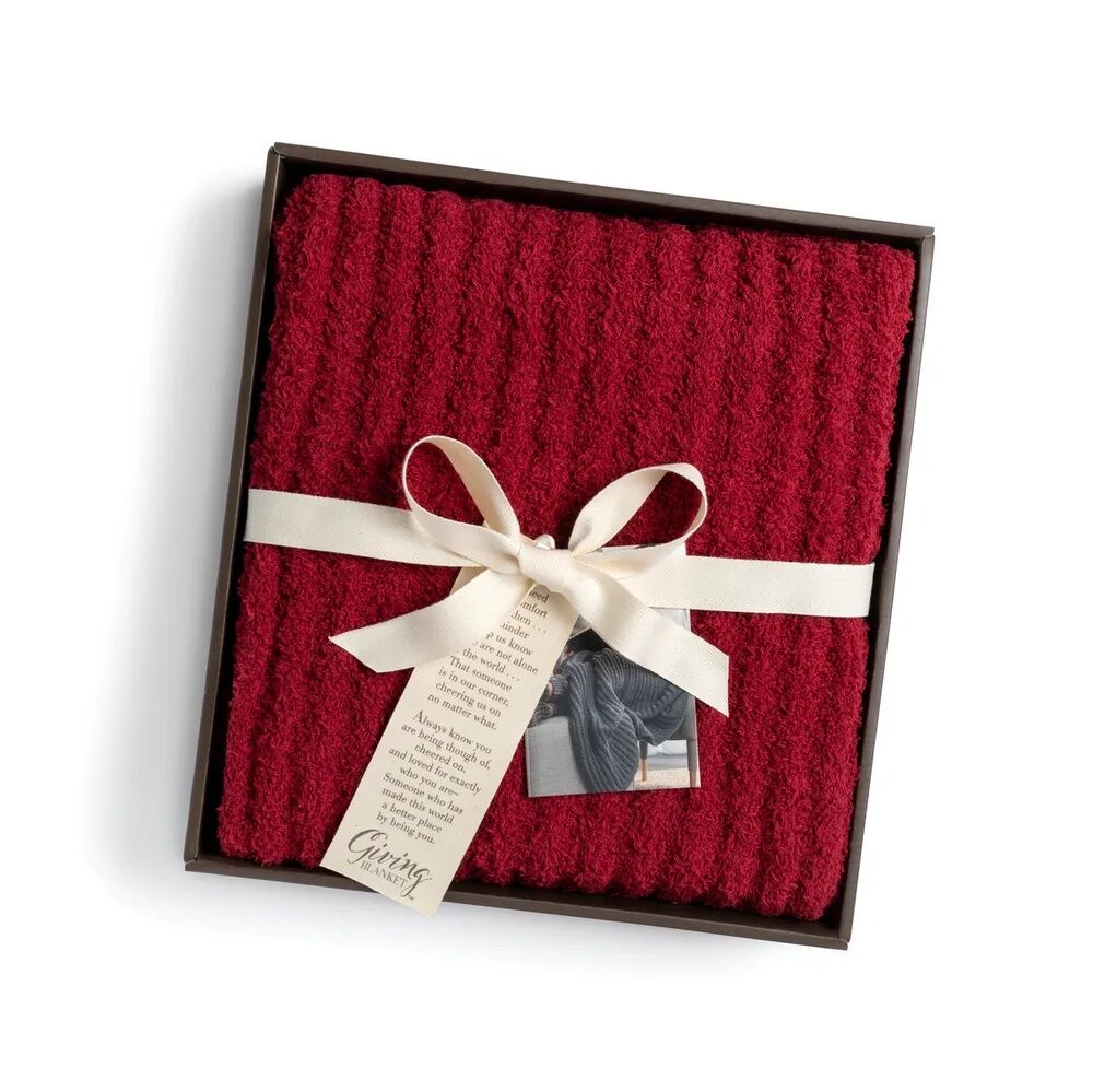 Demdaco Giving Ribbed Blanket - Red