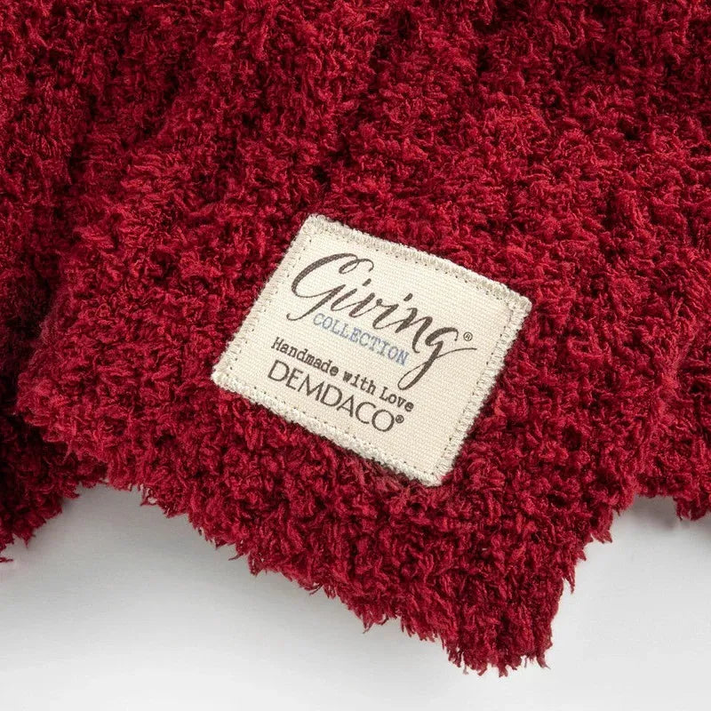 Demdaco Giving Ribbed Blanket - Red