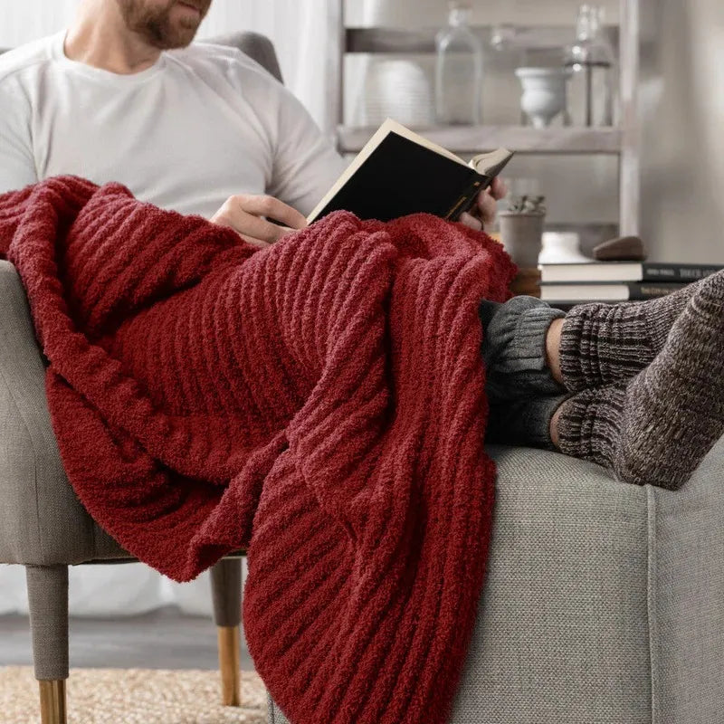 Demdaco Giving Ribbed Blanket - Red