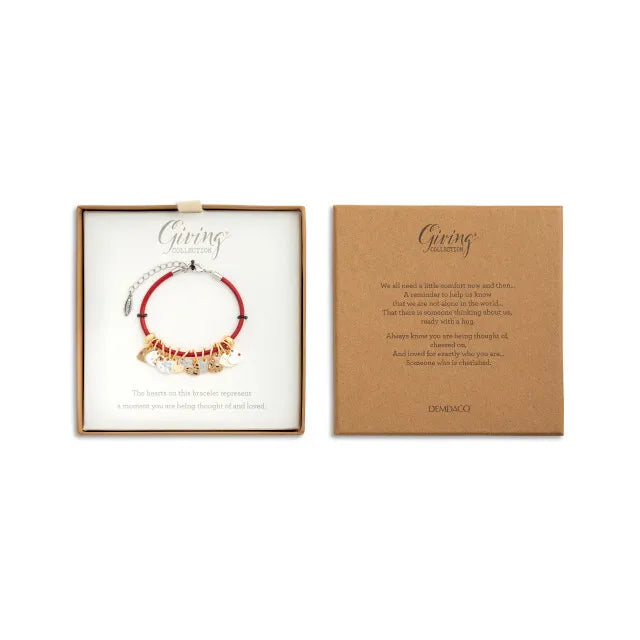 Demdaco Giving Heart Charm Bracelet - Red