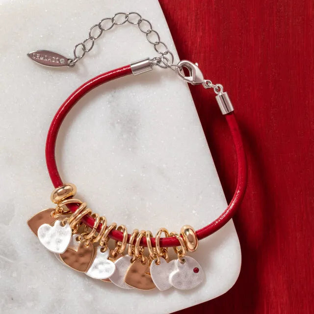 Demdaco Giving Heart Charm Bracelet - Red