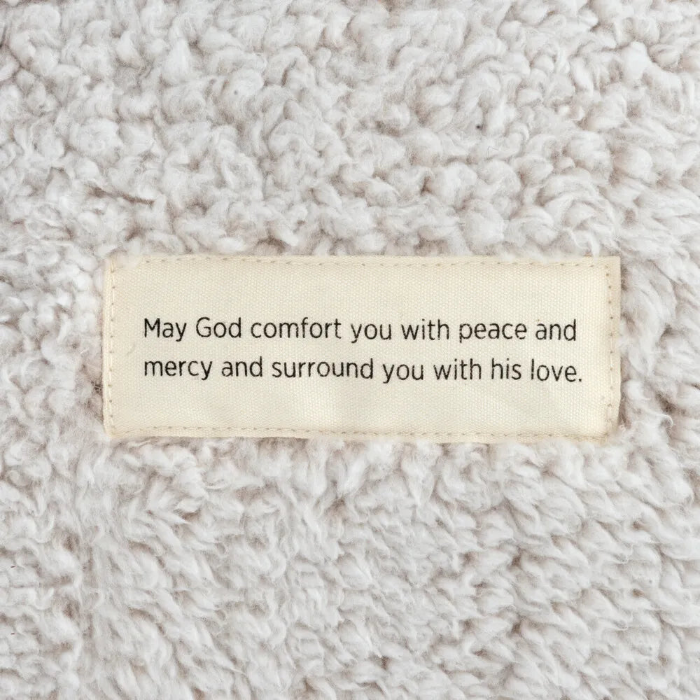 Demdaco Wrapped In Prayer - Remembrance - Taupe Prayer Pillow