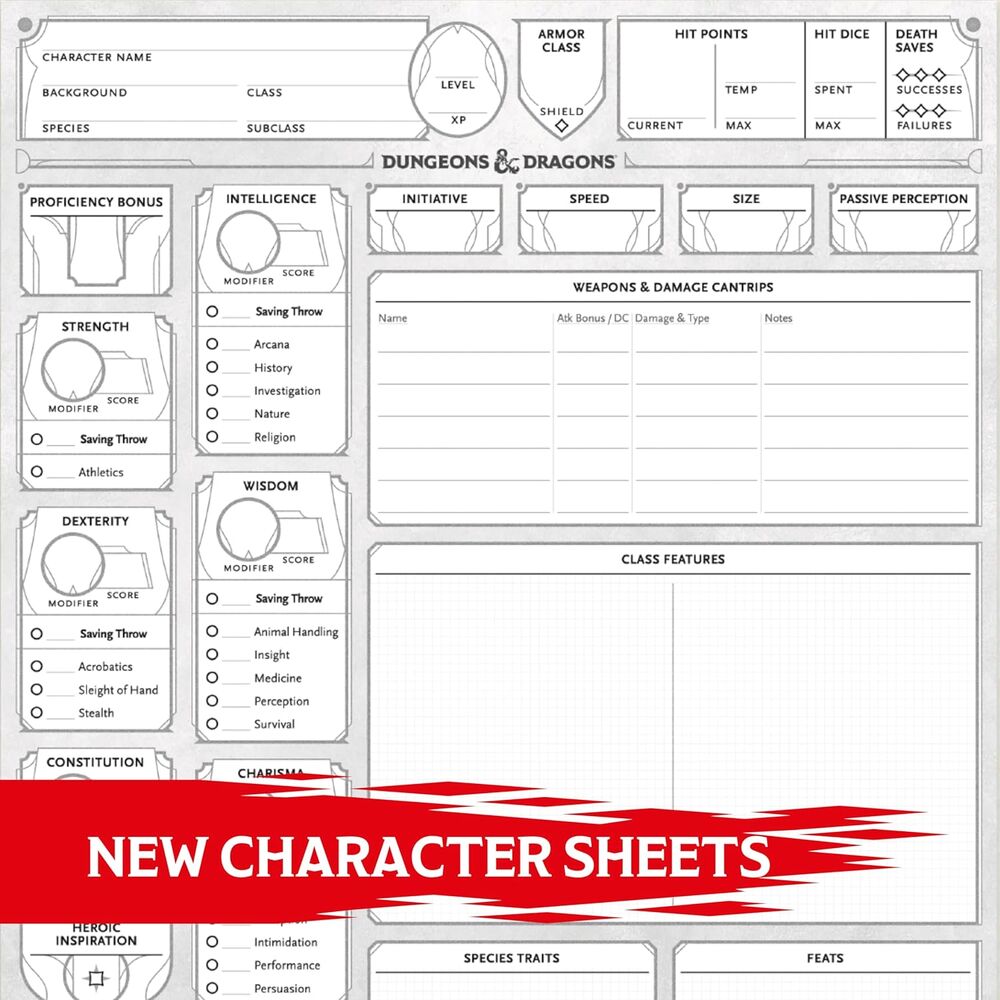 Dungeons & Dragons - Character Sheets (2024)
