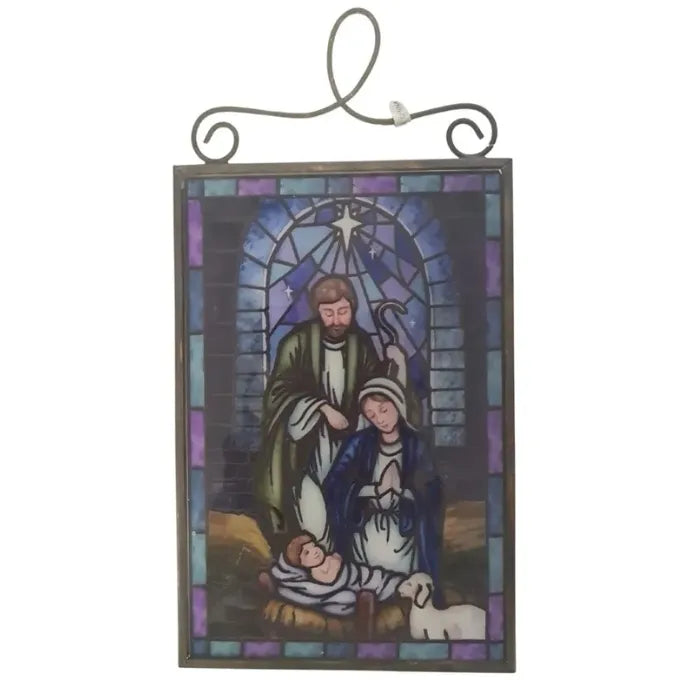 Roman Inc - Holy Family Stained Glass Hanging Ornament