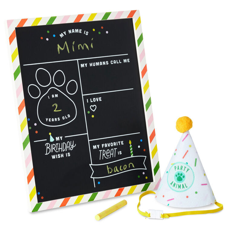 Hallmark Gifts - Pet Birthday Chalkboard with Party Hat