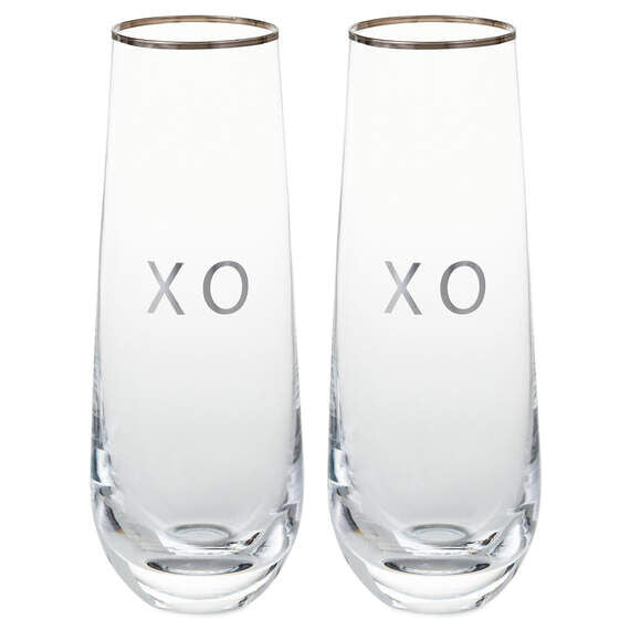Hallmark Gifts - XO Stemless Champagne Flutes (Set of 2)