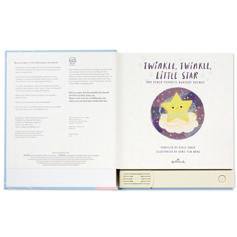 Hallmark Gifts - Twinkle Twinkle Little Star & Other Favourite Nursery Rhymes Recordable Storybook