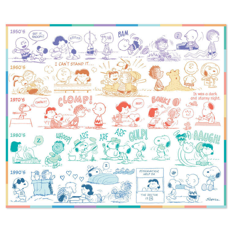 Hallmark Gifts - Peanuts 75th Anniversary Through The Years Plush Throw Blanket