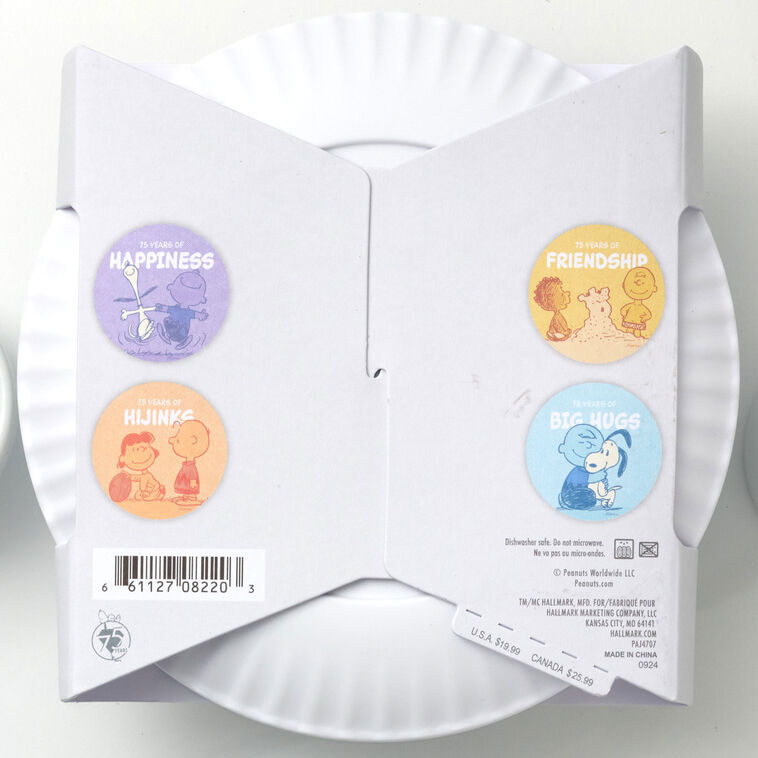 Hallmark Gifts - Peanuts 75th Anniversary Appetiser Plates (Set of 4)