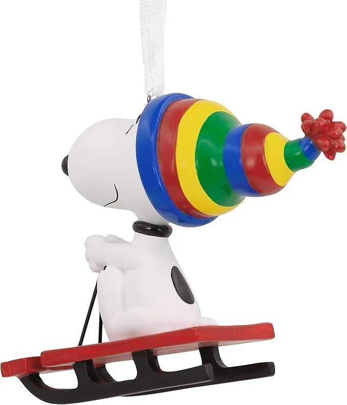Hallmark Resin Hanging Ornament - Peanuts Snoopy on Sled