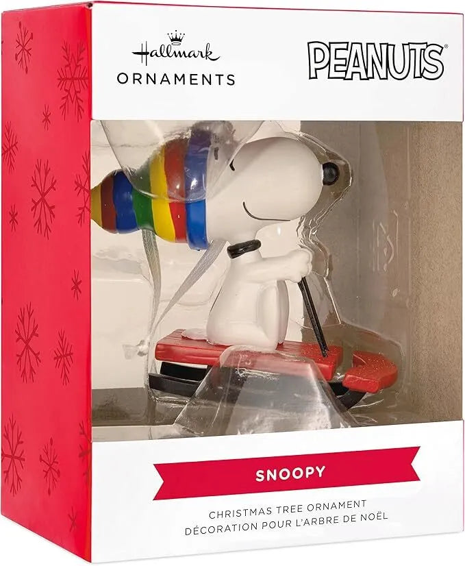Hallmark Resin Hanging Ornament - Peanuts Snoopy on Sled