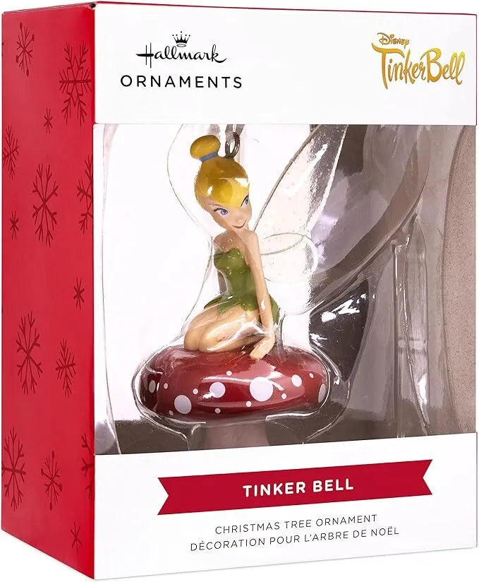 Hallmark Resin Hanging Ornament - Disney Tinker Bell on Mushroom