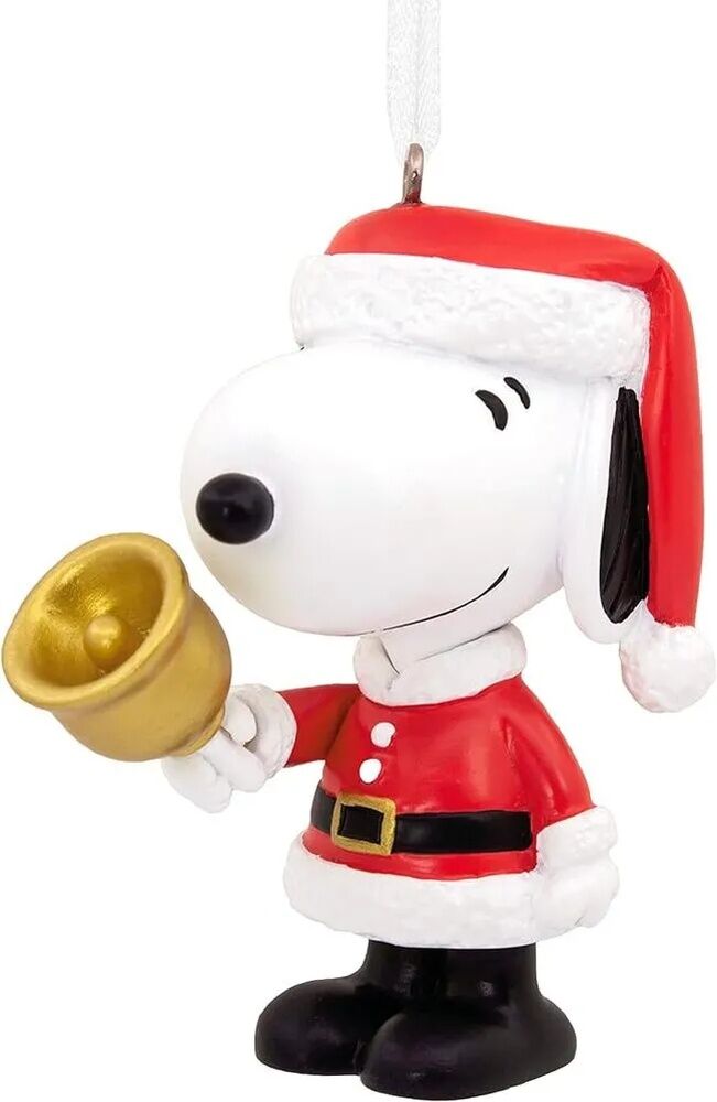Hallmark Resin Hanging Ornament - Peanuts Snoopy Santa Bell Ringer