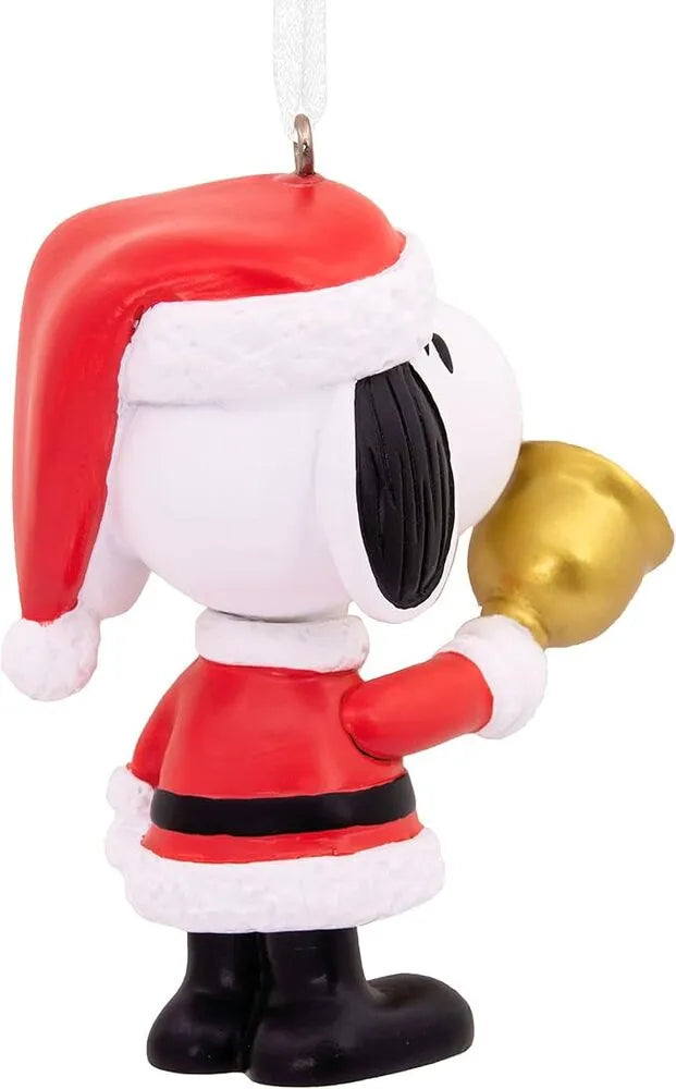 Hallmark Resin Hanging Ornament - Peanuts Snoopy Santa Bell Ringer