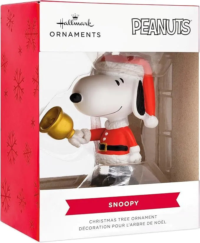 Hallmark Resin Hanging Ornament - Peanuts Snoopy Santa Bell Ringer