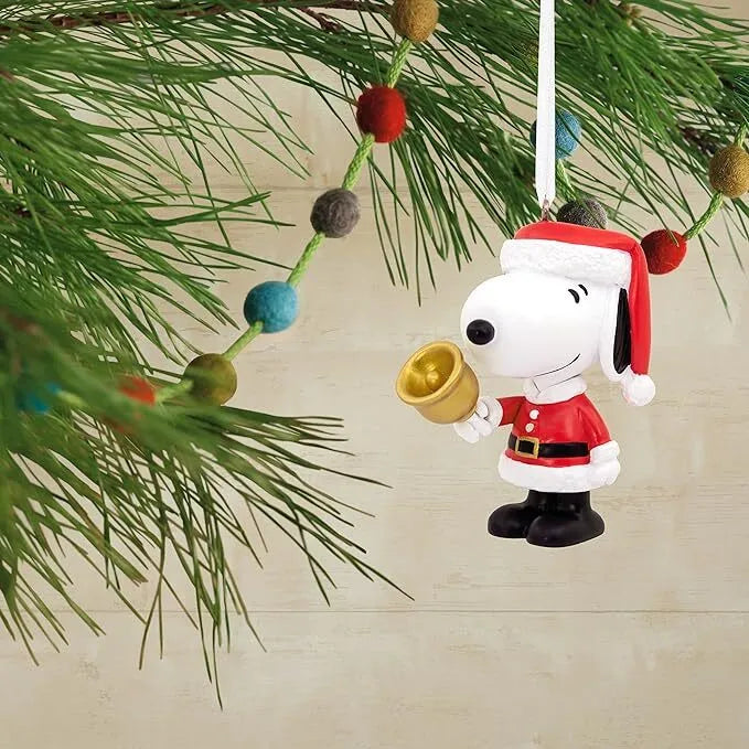 Hallmark Resin Hanging Ornament - Peanuts Snoopy Santa Bell Ringer