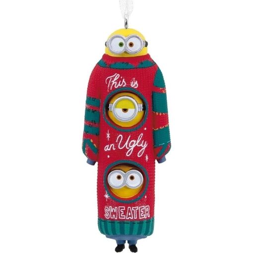 Hallmark Resin Hanging Ornament - Minions Ugly Christmas Sweater