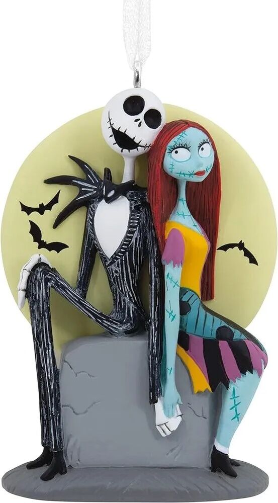 Hallmark Resin Hanging Ornament - Disney Nightmare Before Christmas Jack and Sally on Tombstone