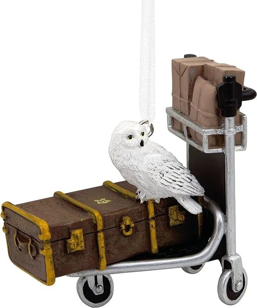 Hallmark Resin Hanging Ornament - Harry Potter Luggage Trolley with Hedwig