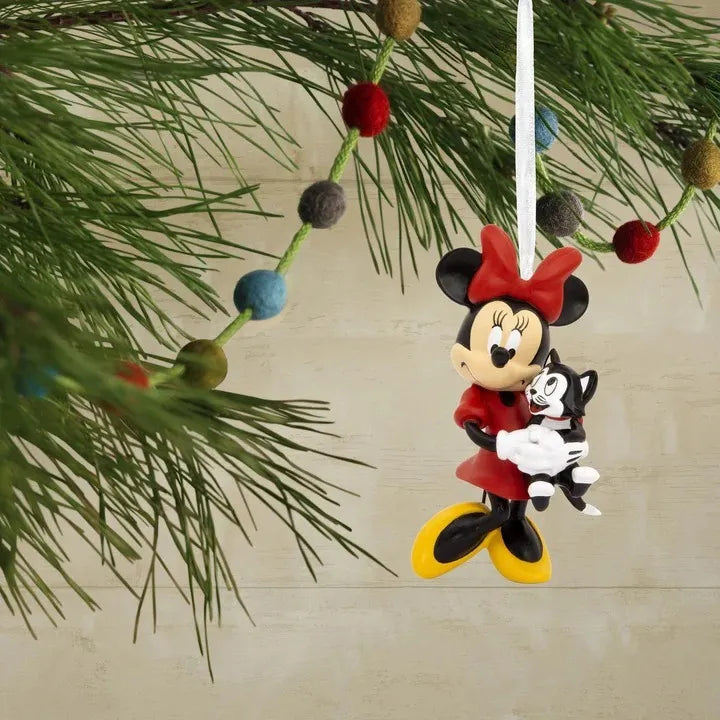 Hallmark Resin Hanging Ornament - Disney D100 Minnie Holding Kitten