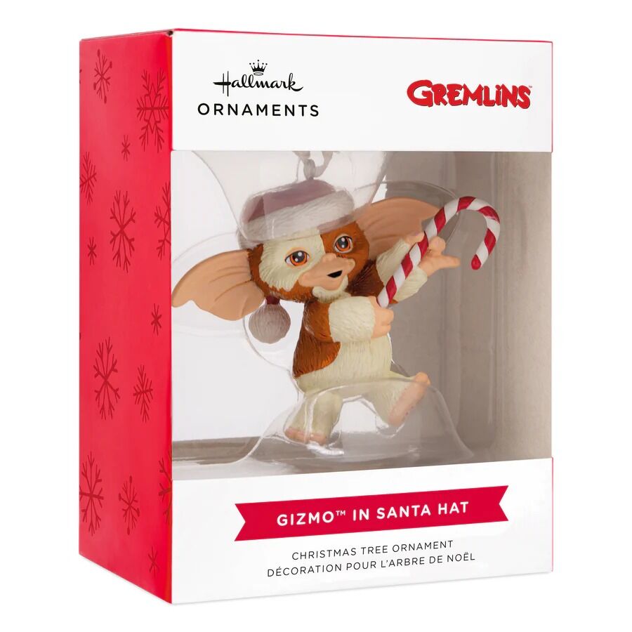 Hallmark Resin Hanging Ornament - Gremlins Gizmo in Santa Hat