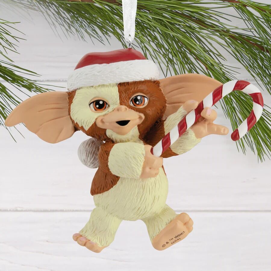 Hallmark Resin Hanging Ornament - Gremlins Gizmo in Santa Hat