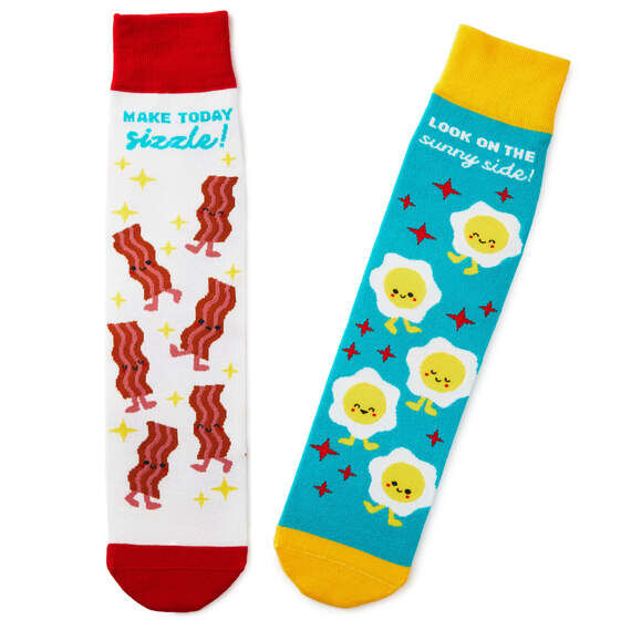 Hallmark Better Together Funny Crew Socks - Bacon and Eggs