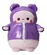 Pembe the Pink Cat Plush - Purple Hoodie