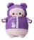 Pembe the Pink Cat Plush - Purple Hoodie