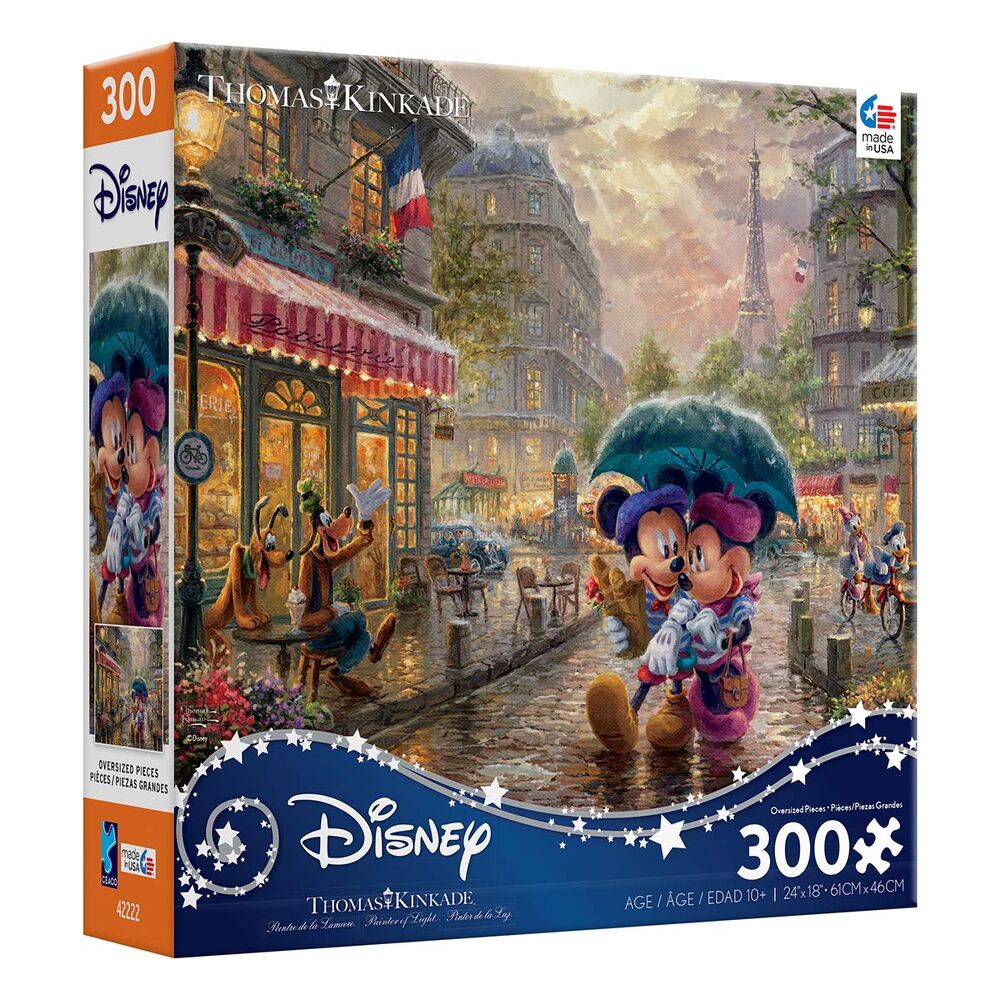 Thomas Kinkade Disney 300pc Oversized Puzzle - Mickey and Minnie in Paris