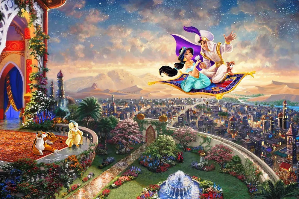 Thomas Kinkade Disney Princess 300pc Oversized Puzzle - Aladdin and Princess Jasmine