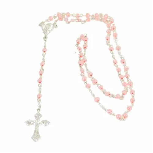Roman Inc - Trinket Box With Rosary - Bless This Child Pink