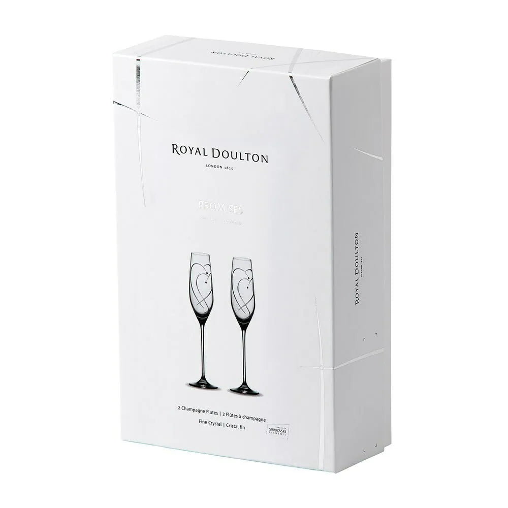Royal Doulton Promises - Two Hearts Flutes - Set Of 2