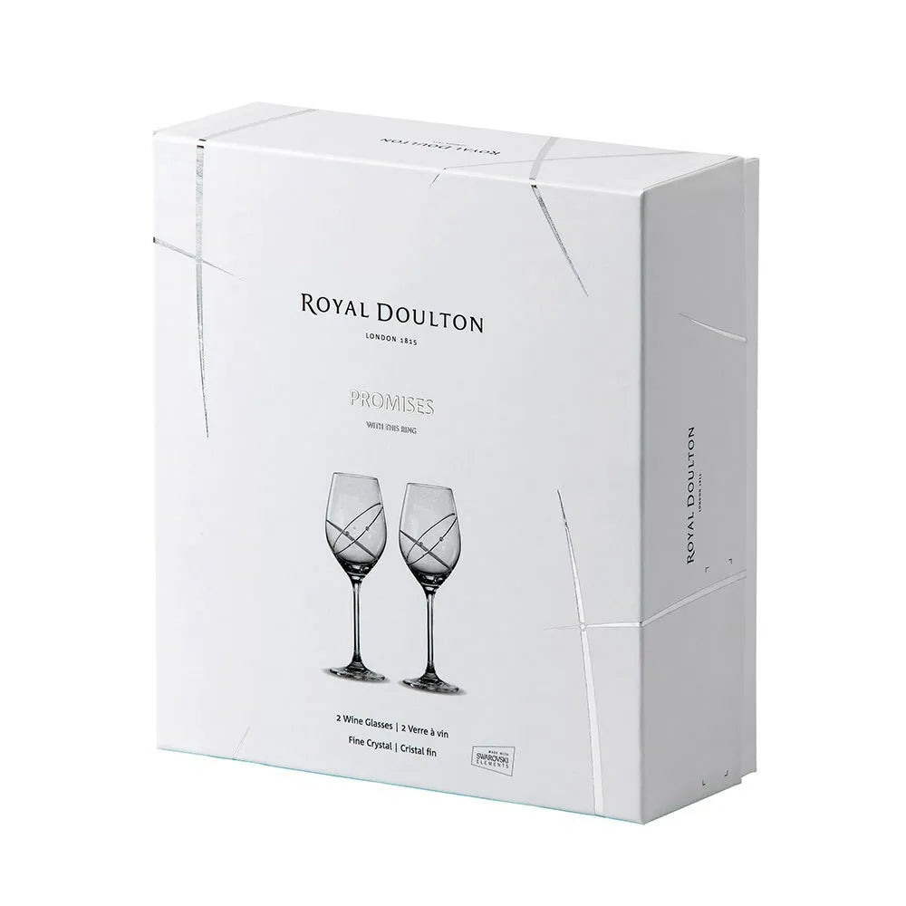 Royal Doulton Promises - With This Ring Wine Glasses - Set of 2