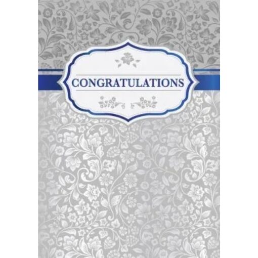 Greeting Card - Congratulations - Floral on grey